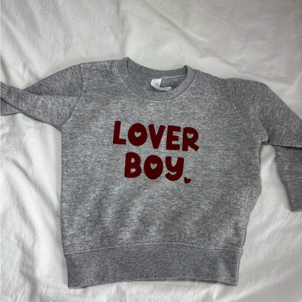 Gray 'Lover Boy' Sweatshirt 12-18m